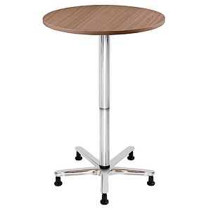 HAMMERBACHER VST08 Stehtisch höhenverstellbar nussbaum 80,0 x 80,0 x 72,0 - 114,0 cm von HAMMERBACHER