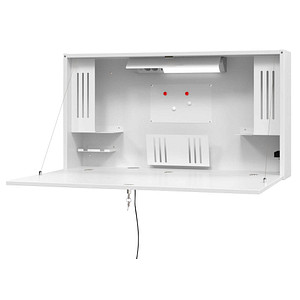 HAMMERBACHER WO12 Wandschreibtisch weiß rechteckig, hängend weiß 120,0 x 24,0/87,6 cm von HAMMERBACHER