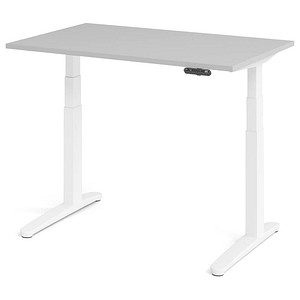 HAMMERBACHER XBHM12 elektrisch höhenverstellbarer Schreibtisch lichtgrau rechteckig, C-Fuß-Gestell weiß 120,0 x 80,0 cm HAMMERBACHER XBHM12 elektrisch höhenverstellbarer Schreibtisch lichtgrau rechteckig, C-Fuß-Gestell weiß 120,0 x 80,0 cm von HAMMERBACHER