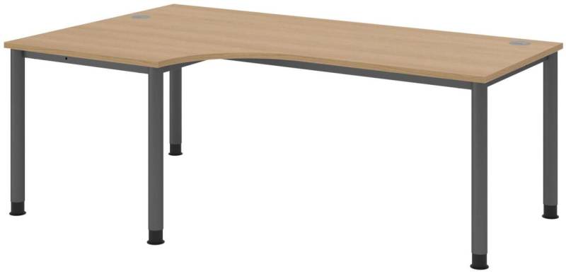 HAMMERBACHER VHS82/E/G höhenverstellbarer Schreibtisch 68,5 - 81 cm eiche / g... von HAMMERBACHER