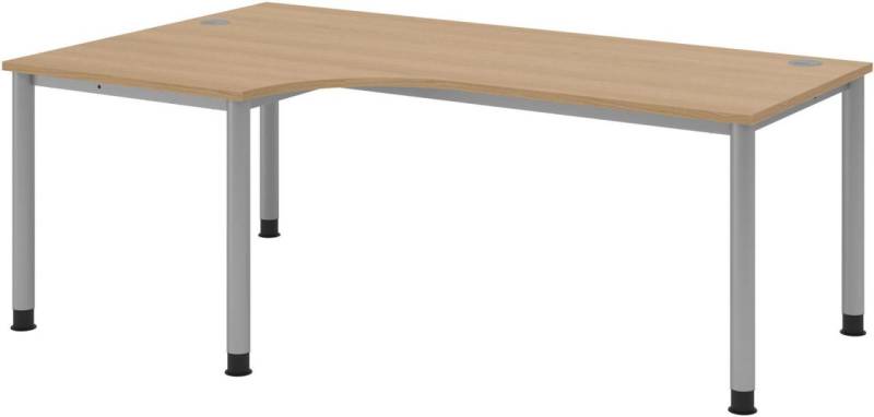 HAMMERBACHER VHS82/E/S höhenverstellbarer Schreibtisch 68,5 - 81 cm eiche / s... von HAMMERBACHER