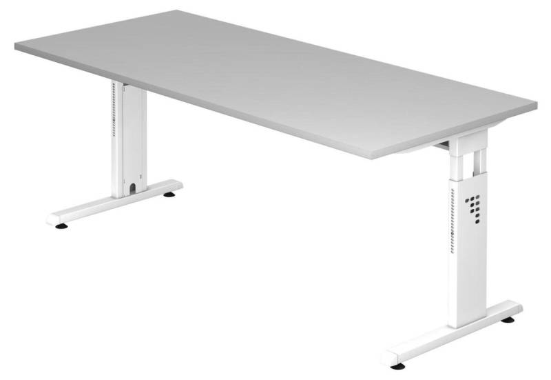 HAMMERBACHER höhenverstellbarer Schreibtisch VOS19/5/W lichtgrau von HAMMERBACHER