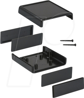 1593KBK - Schalengehäuse, Serie 1593, 66 x 66 x 28 mm, schwarz von HAMMOND MANUFACTURING