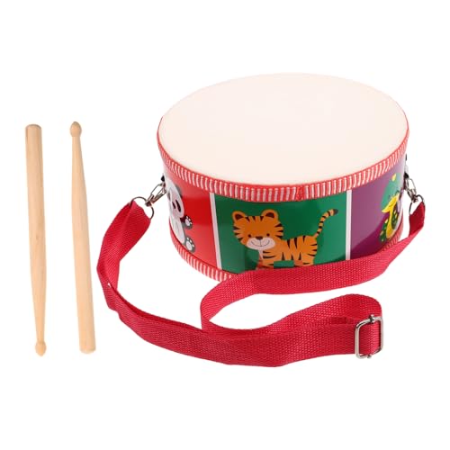 HAMPPLIES 1 Satz kleine Trommel Hand Trommel Schlaginstrument mini trommel Kinderhandtrommel Orff Instrumente Musikspielzeug Kinderspielzeug Spielzeughammer Zungentrommel-Fingerpicks Holz von HAMPPLIES