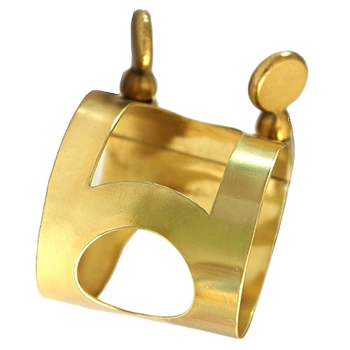 HAMPPLIES 1 Stück Mundstückclip Altsaxophon Mundstück Karte Altsaxophon Flöte Karten Flötenkopf Karten Saxophon-schnitzflöte Crad Saxophon-mundstück-karte Golden von HAMPPLIES