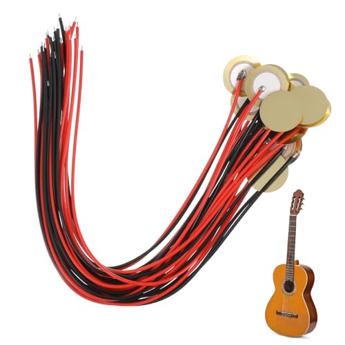 HAMPPLIES 15 Stück Gitarren Tonabnehmerkabel E Gitarrenständer Bassinstrument Akustik Tunerkabel Summer Piezoelektrische Scheibe Elektronische Drum Trigger Tonabnehmer Wandler von HAMPPLIES