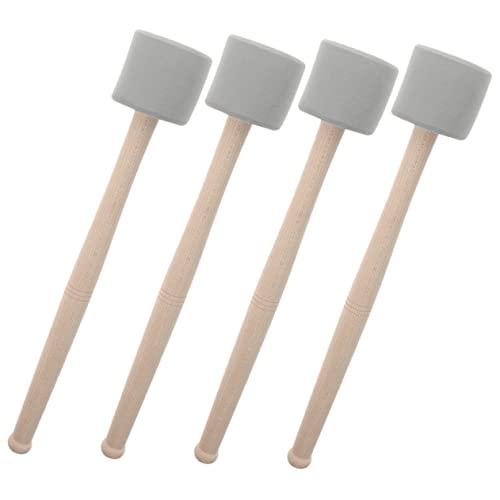 HAMPPLIES 2 Paare Trommelstöcke Schlagzeug Bass Hickory Timpani Hammer Schlägelstöcke für Trommeln Trommelschlägel Percussion Trommelhammer Instrument Trommelschlägel weich EVA-Schaum Grau von HAMPPLIES