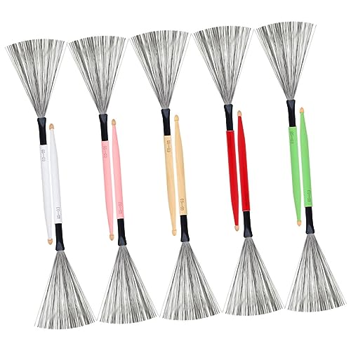 HAMPPLIES 5 Paare Trommelstöcke und Besen Drum Kit Accessoires kleine Reinigungsbürsten Bürsten zum Trommeln Zubehör für Trommeln Trommelbürste aus Metall Stahl mit hohem Kohlenstoffgehalt HAMPPLIES 5 Paare Trommelstöcke und Besen Drum Kit Accessoires kleine Reinigungsbürsten Bürsten zum Trommeln Zubehör für Trommeln Trommelbürste aus Metall Stahl mit hohem Kohlenstoffgehalt von HAMPPLIES