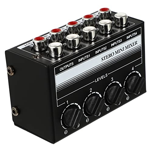 HAMPPLIES Audio Mixer Kanal Passiver Mini Mixer für PC Laptop und CD Player Tragbarer Audiomischer für Bar und Kleine Einfache Bedienung ohne Stromquelle von HAMPPLIES