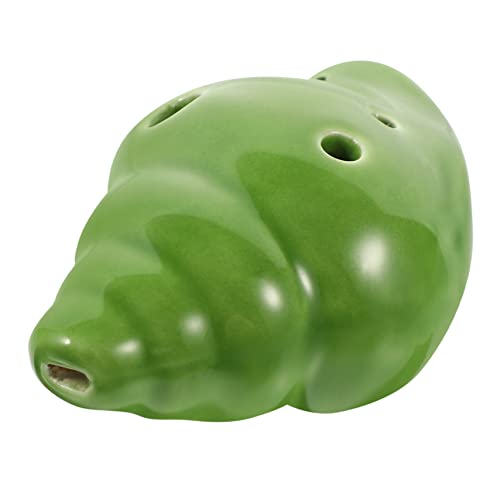 HAMPPLIES Muschel Ocarina Okarina-Instrument für Musikinstrument Muschelförmige Okarina-Flöte Instrumente für handgefertigte Okarina Anfänger üben Okarina Keramik Grün von HAMPPLIES
