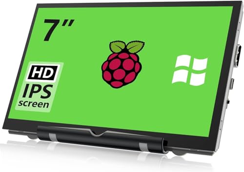 HAMTYSAN 7 Zoll Mini Monitor Externes Display 800x480 IPS Bildschirm Kleiner HDMI für Raspberry Pi 400/4/3/2/Zero/B/B+ Jetson Nano Win11/10/8/7 (Non-Touch), VGA von HAMTYSAN