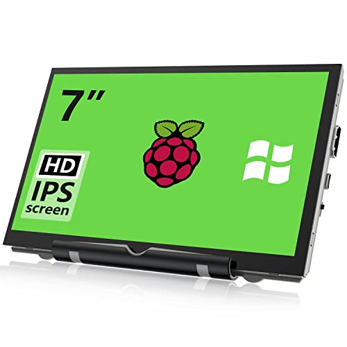 HAMTYSAN 7 Zoll Mini Monitor Externes Display 800x480 IPS Bildschirm Kleiner HDMI für Raspberry Pi 400/4/3/2/Zero/B/B+ Jetson Nano Win11/10/8/7 (Non-Touch), VGA von HAMTYSAN