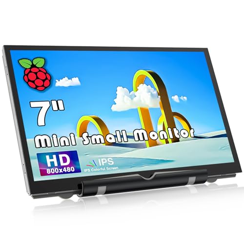 HAMTYSAN Raspberry Pi Display,7 Zoll Mini Monitor 800x480 HDMI Bildschirm Klein IPS LCD Tragbarer Monitor für Raspberry Pi 4/3/2/Zero/B/B+ Win10/8/7 (Non-Touch) von HAMTYSAN