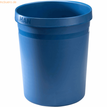 15 x Han Papierkorb Grip Karma 18 Liter rund RC-Kunststoff öko-blau von HAN