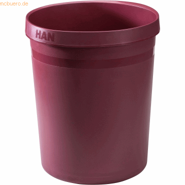 15 x Han Papierkorb Grip Karma 18 Liter rund RC-Kunststoff öko-rot von HAN