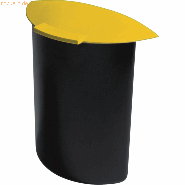 5 x Han Abfalleinsatz Moon mit Deckel 6 Liter für 1834 schwarz/gelb von HAN