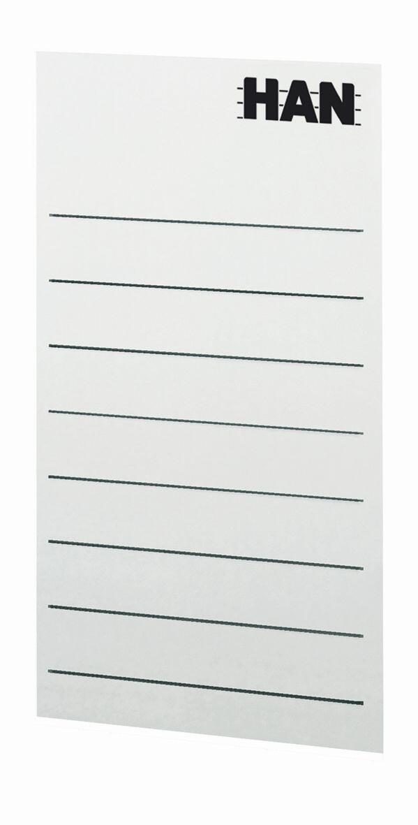 HAN Beschriftungsetikette Rückenschild F.Stehsammler 8st 6,5 x 10,4 cm weiß von HAN