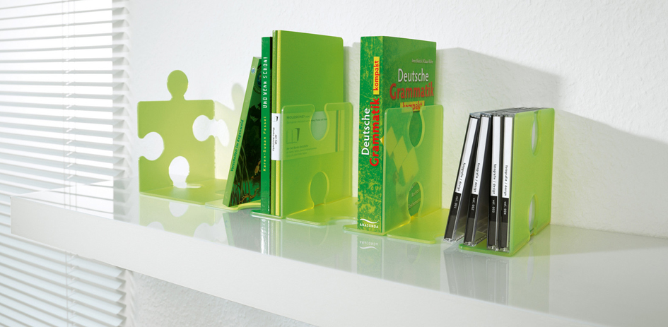 HAN Buchstütze PUZZLE, 2er Set, grün-transluzent HAN Buchstütze PUZZLE, 2er Set, grün-transluzent von HAN