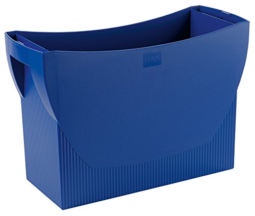 HAN Hängemappenbox SWING – praktische Box mit integrierten Stifteköcher für Mappen und Ordner, blau von HAN