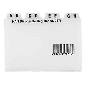 HAN Karteikartenregister A-Z transparent HAN Karteikartenregister A-Z transparent von HAN