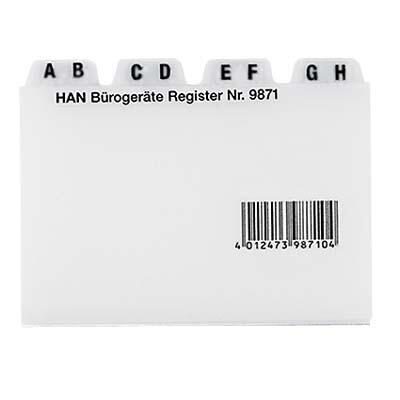HAN Karteikartenregister A-Z transparent für DIN-A7-Karteikästen HAN Karteikartenregister A-Z transparent für DIN-A7-Karteikästen von HAN