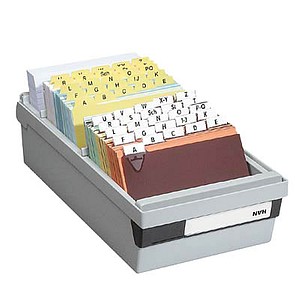 HAN Karteikasten DIN A6 für 1.300 Karteikarten grau mit Deckel von HAN