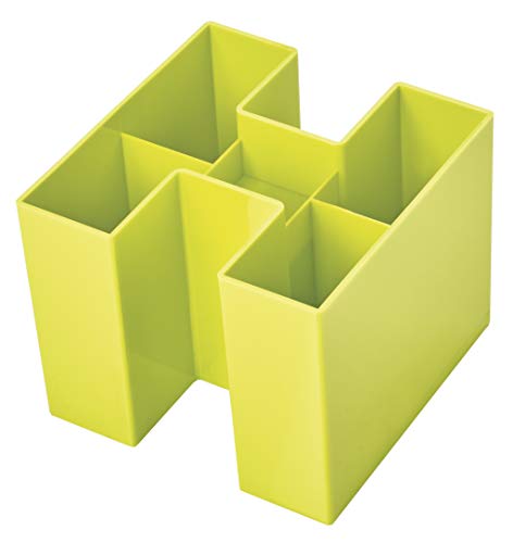 HAN Schreibtischköcher BRAVO - ein echter Blickfang: trendy, hochglänzend und erweiterbar mit 5 Fächern, lemon, 17455-50 von HAN