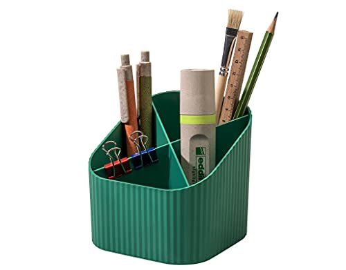 HAN Schreibtischköcher KARMA, mit 4 Fächern, umweltfreundlich aus 80-100 prozent Recyclingmaterial, Stiftehalter, 17248-05, öko-grün von HAN