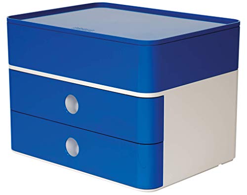 HAN Schubladenbox Allison SMART-BOX plus mit 2 Schubladen, Trennwand sowie Utensilienbox, inkl. Kabelführung, stapelbar, Büro, Schreibtisch möbelschonende Gummifüße, 1100-14, hochglänzend royal blue HAN Schubladenbox Allison SMART-BOX plus mit 2 Schubladen, Trennwand sowie Utensilienbox, inkl. Kabelführung, stapelbar, Büro, Schreibtisch möbelschonende Gummifüße, 1100-14, hochglänzend royal blue von HAN
