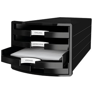 HAN Schubladenbox IMPULS  schwarz 1013-13, DIN C4 mit 4 Schubladen von HAN