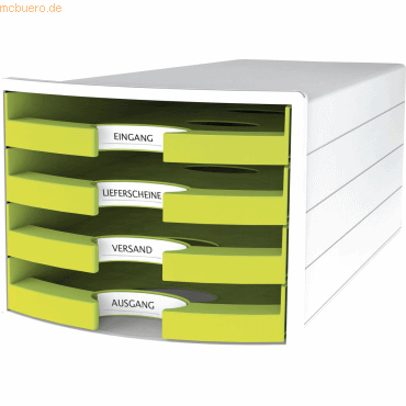 HAN Schubladenbox Impuls A4/C4 4 offene Schubladen weiß/Trend Colour l von HAN