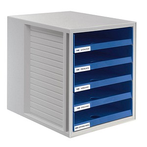 HAN Schubladenbox Schrank-Set  blau 1401-14, DIN C4 mit 5 Schubladen von HAN