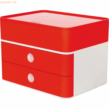 HAN Schubladenbox Smart-Box Plus Allison 2 Schübe cherry red/snow whit von HAN