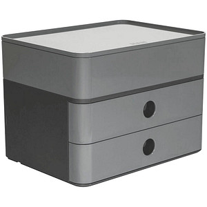 HAN Schubladenbox Smart Box plus ALLISON  granite grey 1100-19, DIN A5 mit 3 Schubladen von HAN