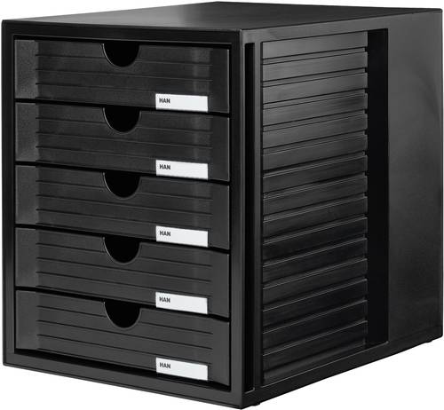HAN Systembox 1450-13 Schubladenbox Schwarz DIN A4, DIN C4 Anzahl der Schubfächer: 5 von HAN