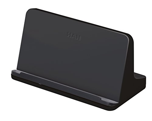 HAN Tablet Halterung smart-Line, Tablet Ständer für das Büro mit Soft-Grip Aufstellfläche, geeignet für alle gängigen Tablets, 92140-13, schwarz von HAN