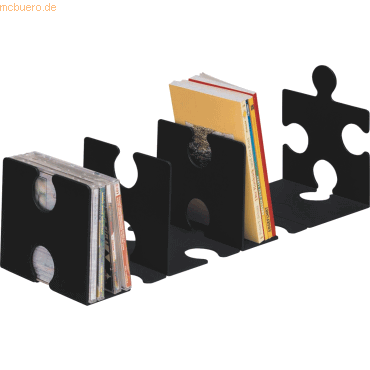 Han CD/Buchstütze Puzzle im 2er-Pack schwarz von HAN