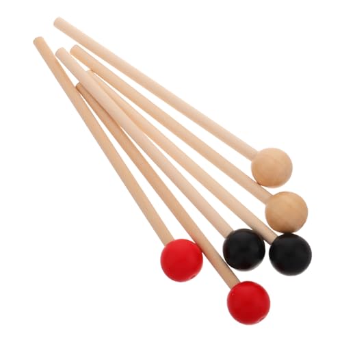 HANABASS 3 Paare Musikinstrument Hammer Xylophon-Sticks Percussion-Zubehör Marimbaschlägel Handperkussions-Kuhglocken Performance Drumsticks Snare-Drum-Sticks Holz HANABASS 3 Paare Musikinstrument Hammer Xylophon-Sticks Percussion-Zubehör Marimbaschlägel Handperkussions-Kuhglocken Performance Drumsticks Snare-Drum-Sticks Holz von HANABASS