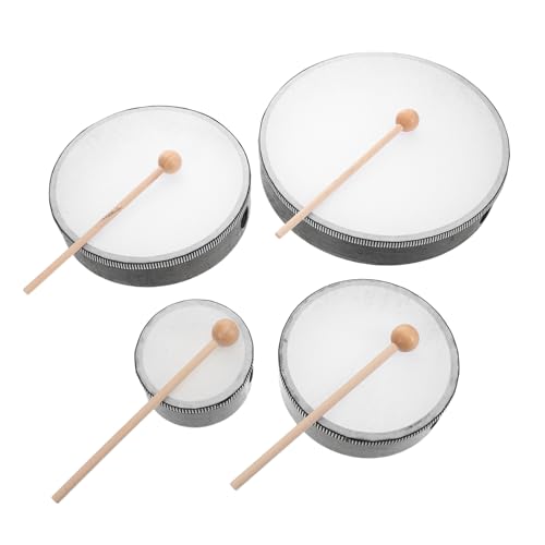 HANABASS 4 Sätze Handtrommel -Set Orff Perkussionsspielzeug Trommel mit Trommelstock Holz -Jazz -Trommel Zubehör für Trommelschlägel Handtrommeln Nachahmung von Leder HANABASS 4 Sätze Handtrommel -Set Orff Perkussionsspielzeug Trommel mit Trommelstock Holz -Jazz -Trommel Zubehör für Trommelschlägel Handtrommeln Nachahmung von Leder von HANABASS