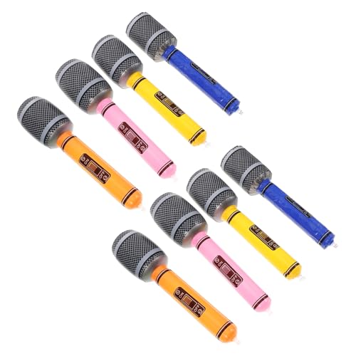 HANABASS 8 Teiliges Set Mikrofon Partygeschenk Sie Kleines Realistisches Gefälschtes Mikrofon Niedliches Aufblasbare Instrumente Party Requisiten Schwarz Faux Kleinkind Schlag Cartoon von HANABASS