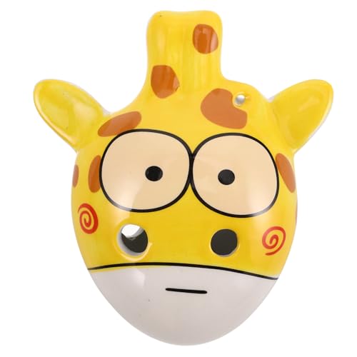 HANABASS Ocarina Okarina-taste Giraffen-briefpapier 6-loch-anhänger Okarina Kreativer Tier-schlüsselanhänger Mit Pfeifton Rasseln Yellow Keramik von HANABASS