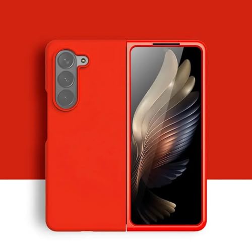 HANASE Flüssige Silikonhülle für Samsung Galaxy Z Fold 5, ultradünne, weiche TPU-stoßfeste Telefonhülle für Z Fold 4 3, Schutzhülle, rot, für Z Fold 2 von HANASE