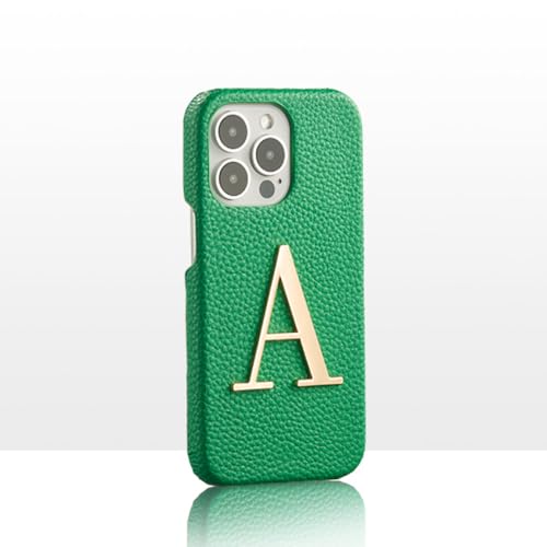 HANASE Handyhülle aus Leder mit Initialen-Buchstaben für iPhone 15 14 ProMax 14Plus 14 13Promax 12 11 XR Cover, Z3, für iPhone 12 Mini von HANASE