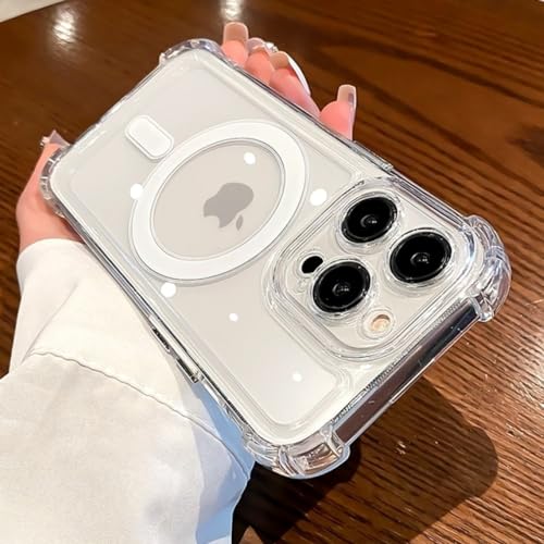 HANASE Luxuriöse kabellose Ladehülle, stoßfest, für iPhone 14, 13, 12, 11 Pro Max Plus, transparent, magnetisch, Stoßstangenabdeckung, transparent, für iPhone 13 HANASE Luxuriöse kabellose Ladehülle, stoßfest, für iPhone 14, 13, 12, 11 Pro Max Plus, transparent, magnetisch, Stoßstangenabdeckung, transparent, für iPhone 13 von HANASE