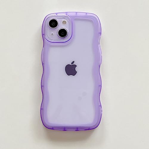 HANASE Stoßfeste, durchsichtige Hülle für iPhone 11 12 13 Pro XS Max XR, transparente lockige Welle für iPhone 7 8 Plus, rückseitige Handyhülle, lila, für iPhone 12 Mini HANASE Stoßfeste, durchsichtige Hülle für iPhone 11 12 13 Pro XS Max XR, transparente lockige Welle für iPhone 7 8 Plus, rückseitige Handyhülle, lila, für iPhone 12 Mini von HANASE