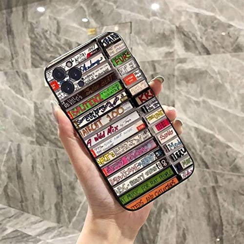 HANASE Vintage Kassette Handyhülle Silikon weich für iPhone 14 13 12 11 Pro Mini XS MAX 8 7 6 Plus X XS XR Cover, A15, für iPhone 13 von HANASE