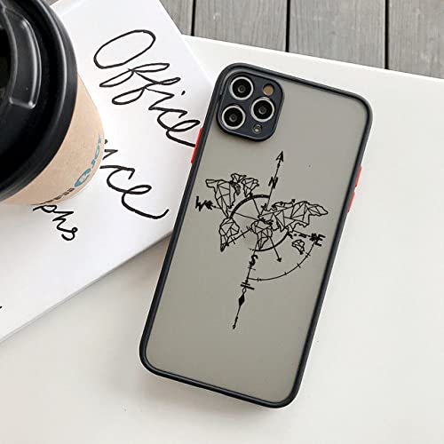 HANASE Weltkarte Reiseflugzeug Handyhülle für iPhone 13 14 11 12 Pro Max 7 8 Plus SE2 X XR XS MAX Rückseite Harte Stoßfeste Abdeckung, T9, für iPhone 11 von HANASE