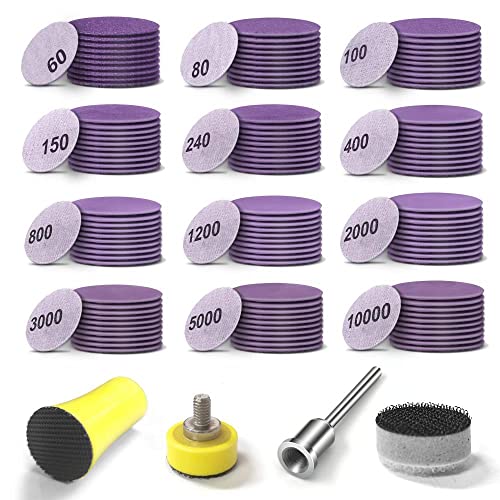 Zoll 124 Stück Klett-Nass- und Trocken-Schleifpapier Körnung 60-10000 mit Polierpads 1/8-Schaft-Stützpad und Interface-Pad, 124 Stück Zoll 124 Stück Klett-Nass- und Trocken-Schleifpapier Körnung 60-10000 mit Polierpads 1/8-Schaft-Stützpad und Interface-Pad, 124 Stück von HANASE