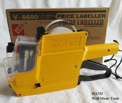 V-6600 Kennzeichnung Pricing Gun 2- Linien, 10x10 Digits, Etikett Größe: 16 / 23mm, Holen Sie Sich eine Ersatz Ink GRATIS! von HAND