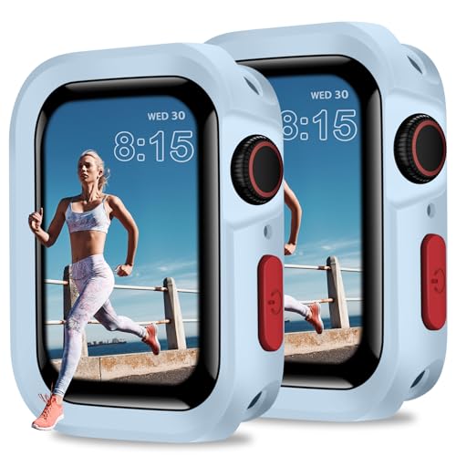 Handodo Schutzhülle für Apple Watch Serie 9, 8, 7, 44 mm, 6, SE2, SE, 5, 4, iWatch für Damen und Herren, weiches TPU, stoßfest, sturzsicher, wasserdicht, 2 Stück Handodo Schutzhülle für Apple Watch Serie 9, 8, 7, 44 mm, 6, SE2, SE, 5, 4, iWatch für Damen und Herren, weiches TPU, stoßfest, sturzsicher, wasserdicht, 2 Stück von HANDODO